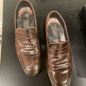 Men’s Well worn To Boot New York brown leather loafers size 9